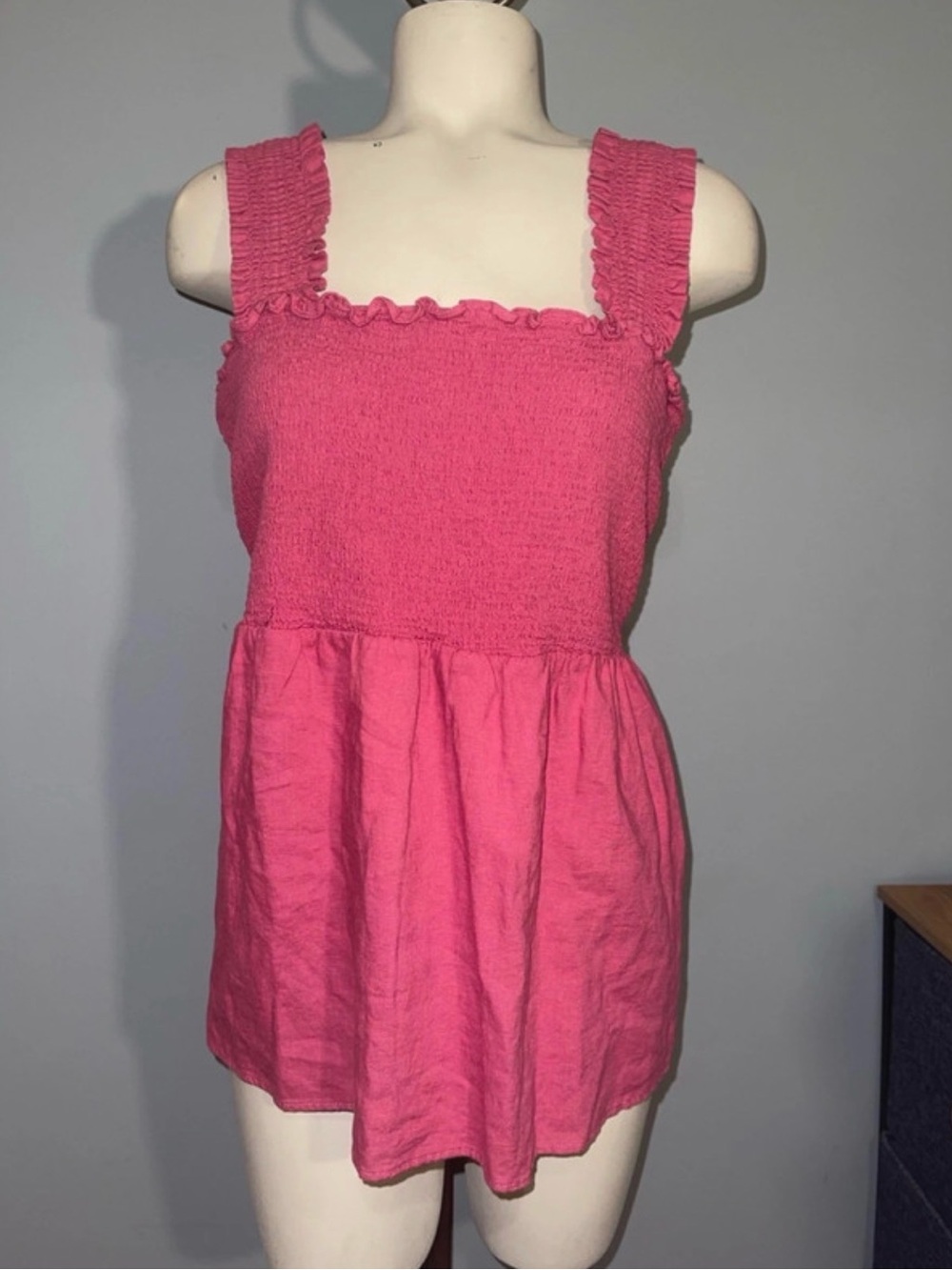 Market & Spruce pink peplum baby doll tank top blouse woman’s large